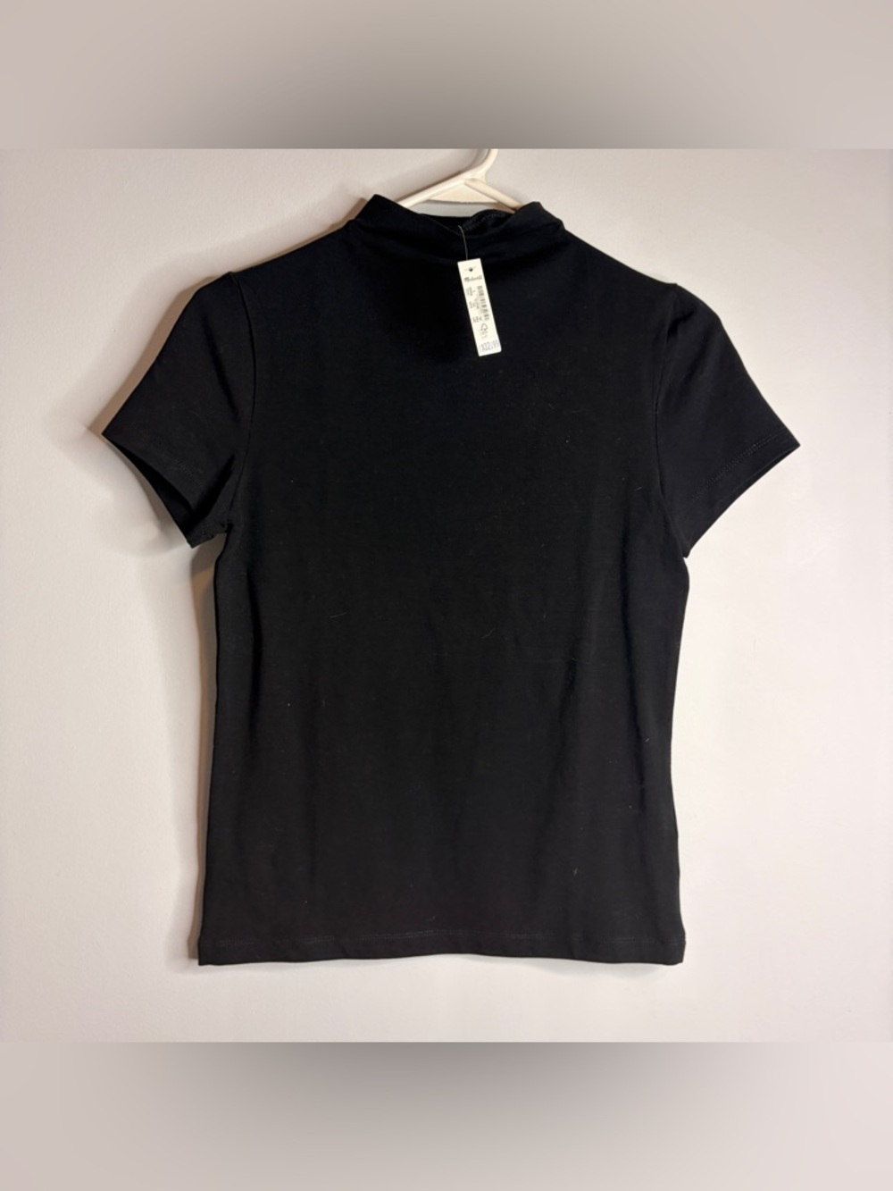 NWT Madewell Black Short-Sleeve Mock Neck Tee Small